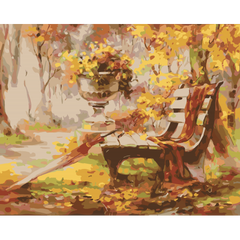 Autumn Bench-Paint by Numbers